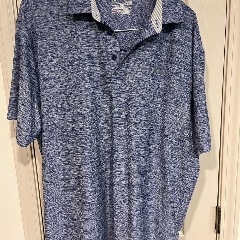 Under Armour Men's Heathered Navy Performance Polo